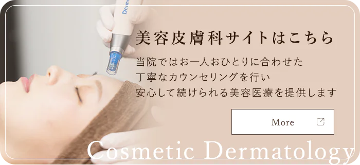 美容皮膚科サイトはこちら　当院ではお一人おひとりに合わせた丁寧なカウンセリングを行い、安心して続けられる美容医療を提供します Cosmetic Dermatology